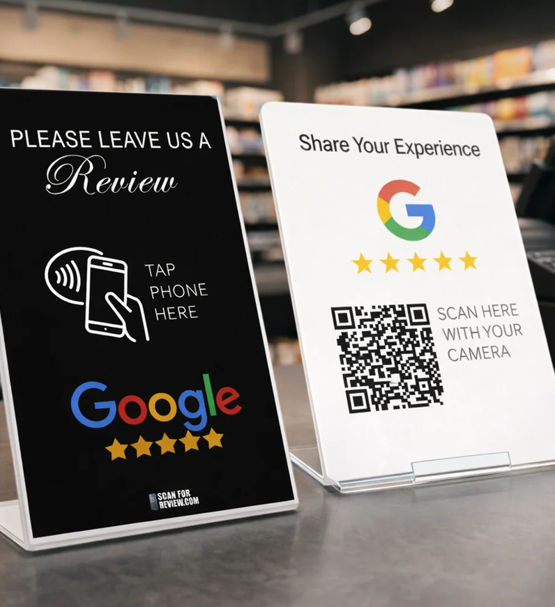 Google review sign placeholder